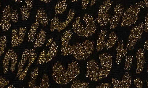 Ralph Lauren Lauren Metallic Leopard Jaquard Sweater In Black