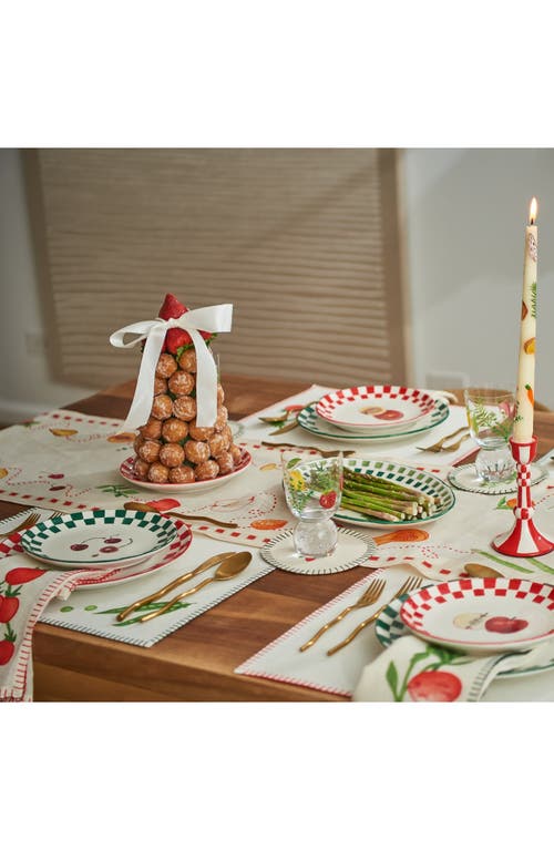 Misette Set Of 4 Assorted Embroidered Placemats In Green