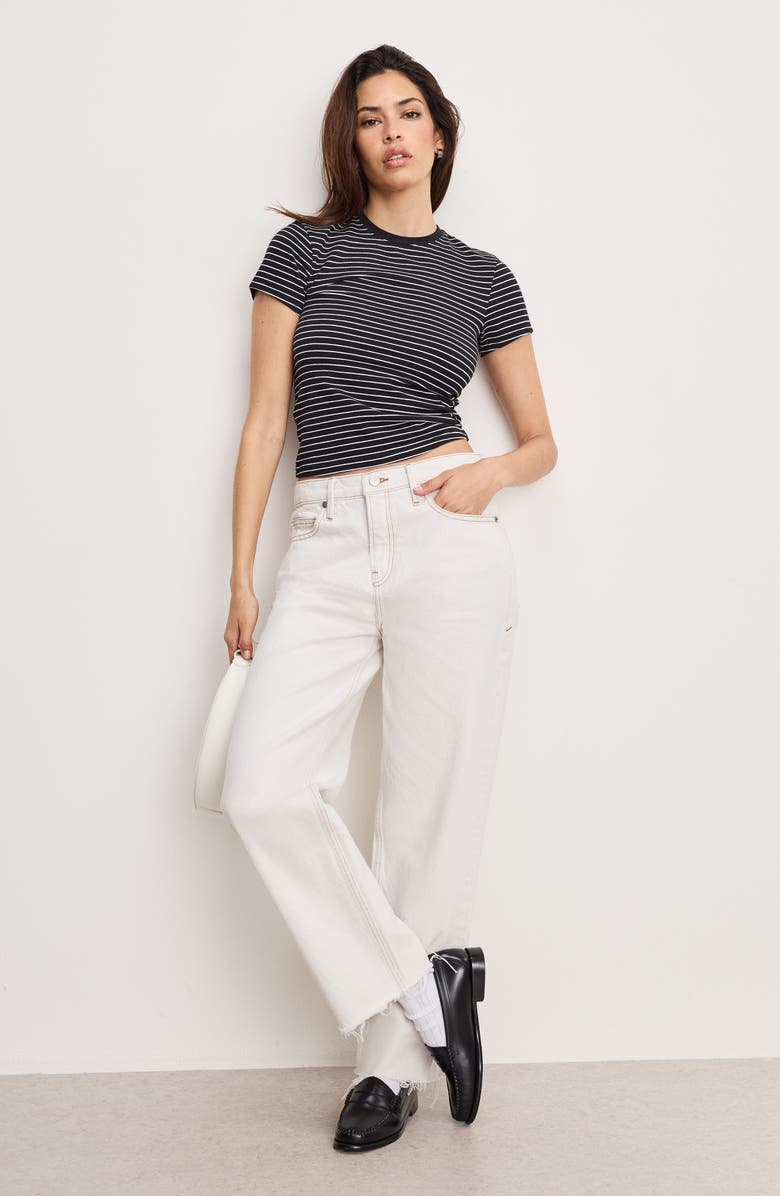 Good American Good Standard Straight Leg Jeans, Alternate, color, Pearl001