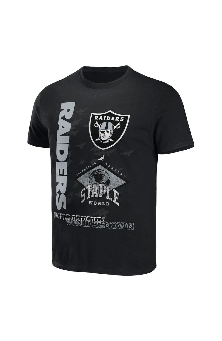 STAPLE Men's NFL x Staple Black Las Vegas Raiders World Renowned T-Shirt, Alternate, color,
