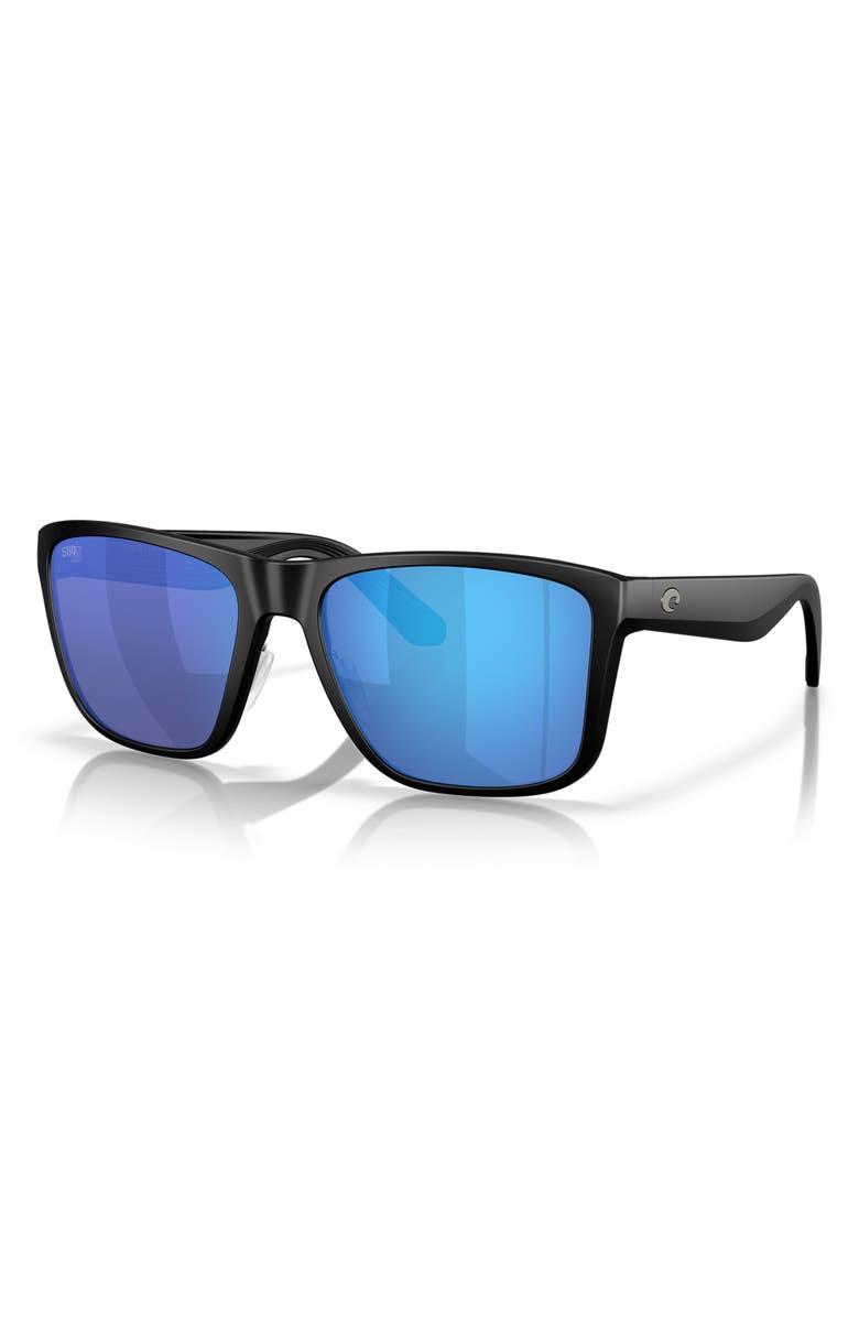 Costa Del Mar Los Alijos 59mm Sunglasses, Alternate, color, Matte Black / Blue Mirror