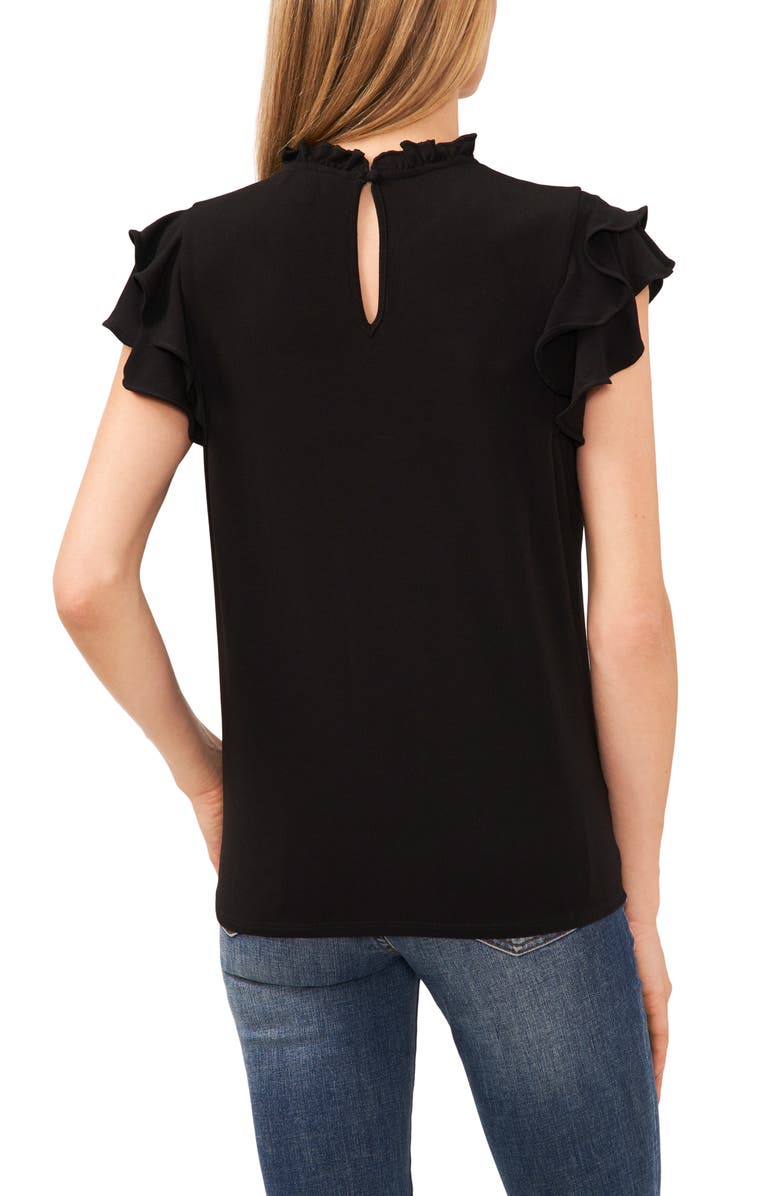 CeCe Pintuck Ruffle Short Sleeve Top, Alternate, color, 
