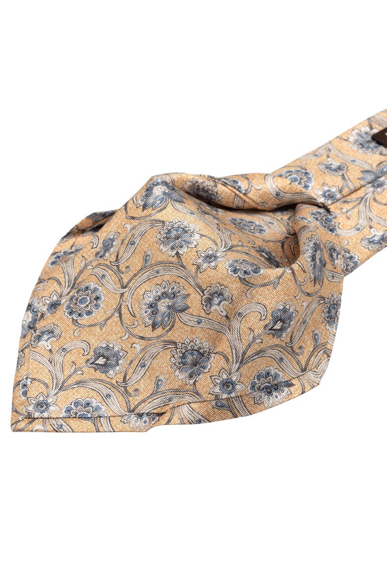 Niccolò - Extra Long Printed Silk Tie for Men, Alternate, color, Yellow