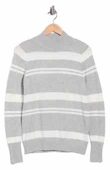 Stripe Mock Neck Sweater