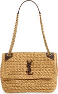 Saint Laurent Medium Niki Raffia Shoulder Bag