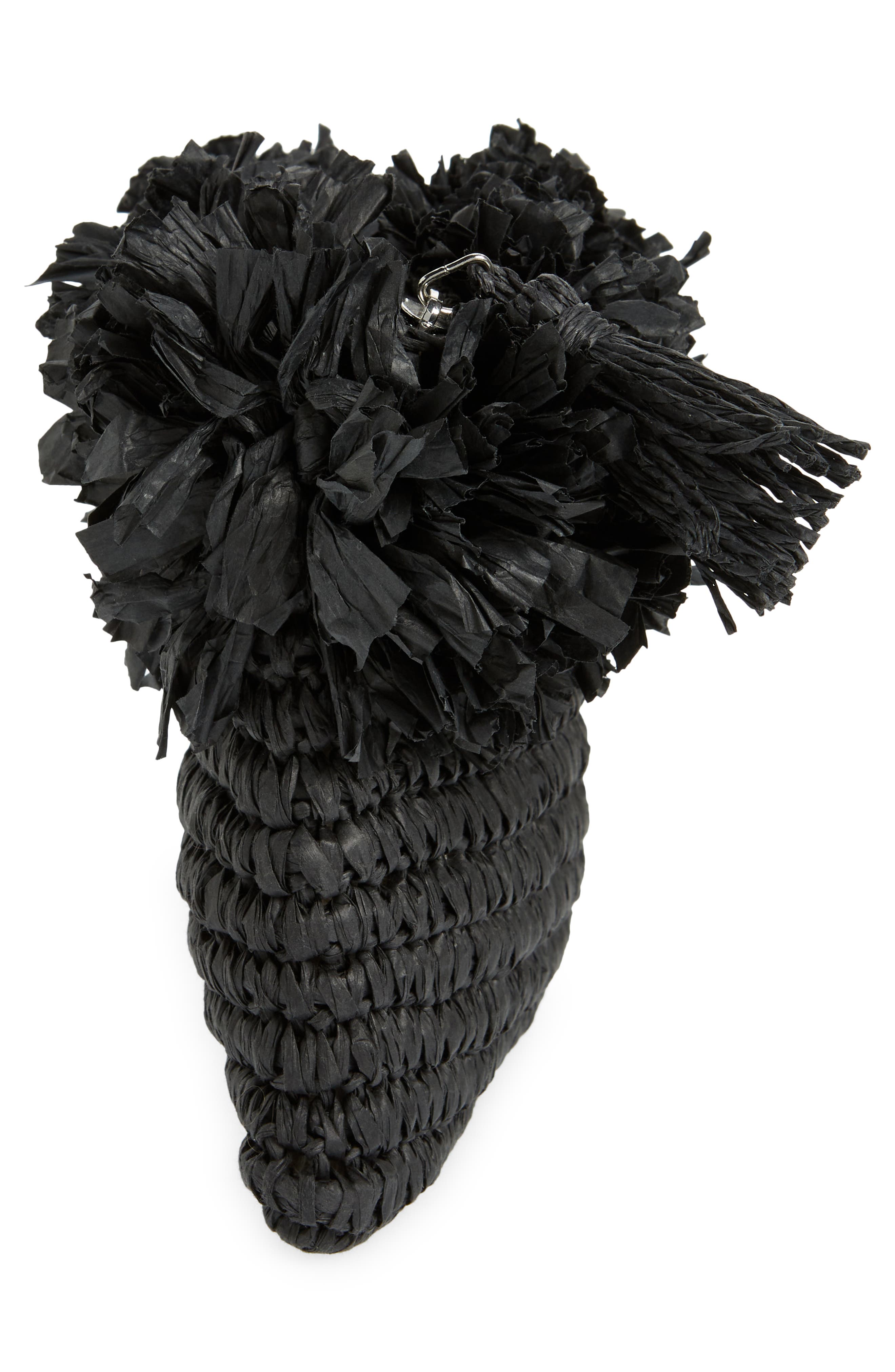 BTB Los Angeles Rose Crochet Straw Clutch, Alternate, color, 