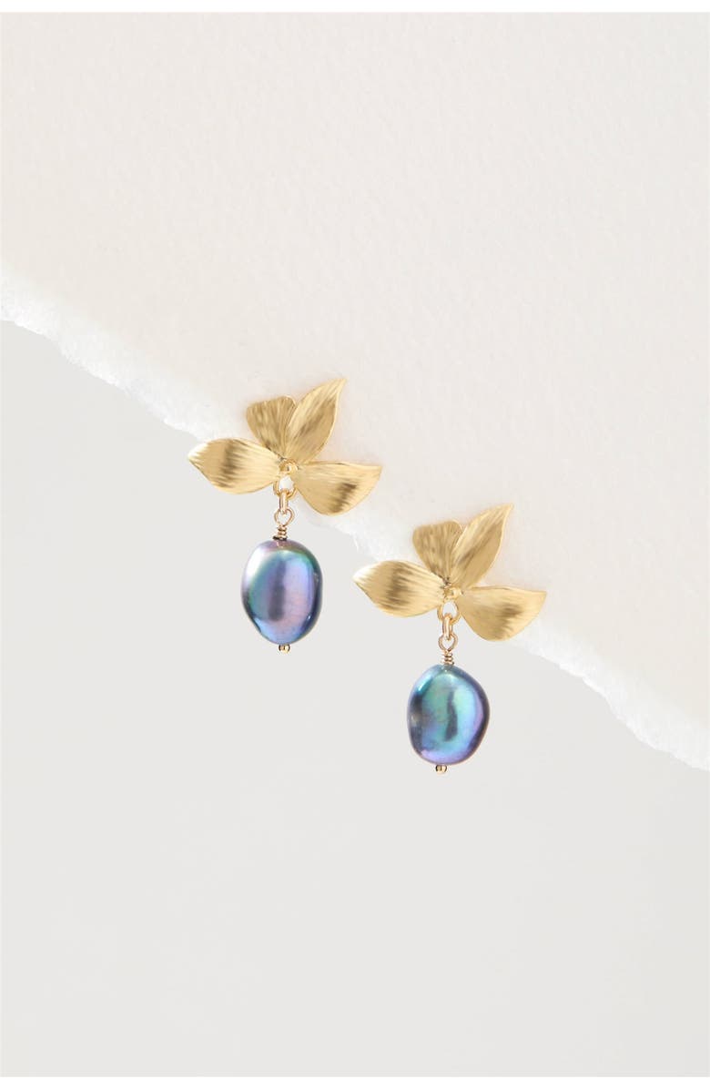 Set & Stones Maeve Pearl Drop Earrings, Alternate, color, Gold /  Peacock