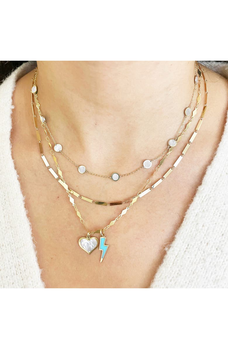 The Lovery Fine Jewelry Mother of Pearl Bubble Chain Necklace, Alternate, color, Mother Of Pearl