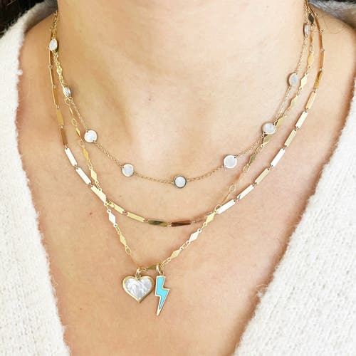 The Lovery Fine Jewelry Mother Of Pearl Bubble Chain Necklace In Gold