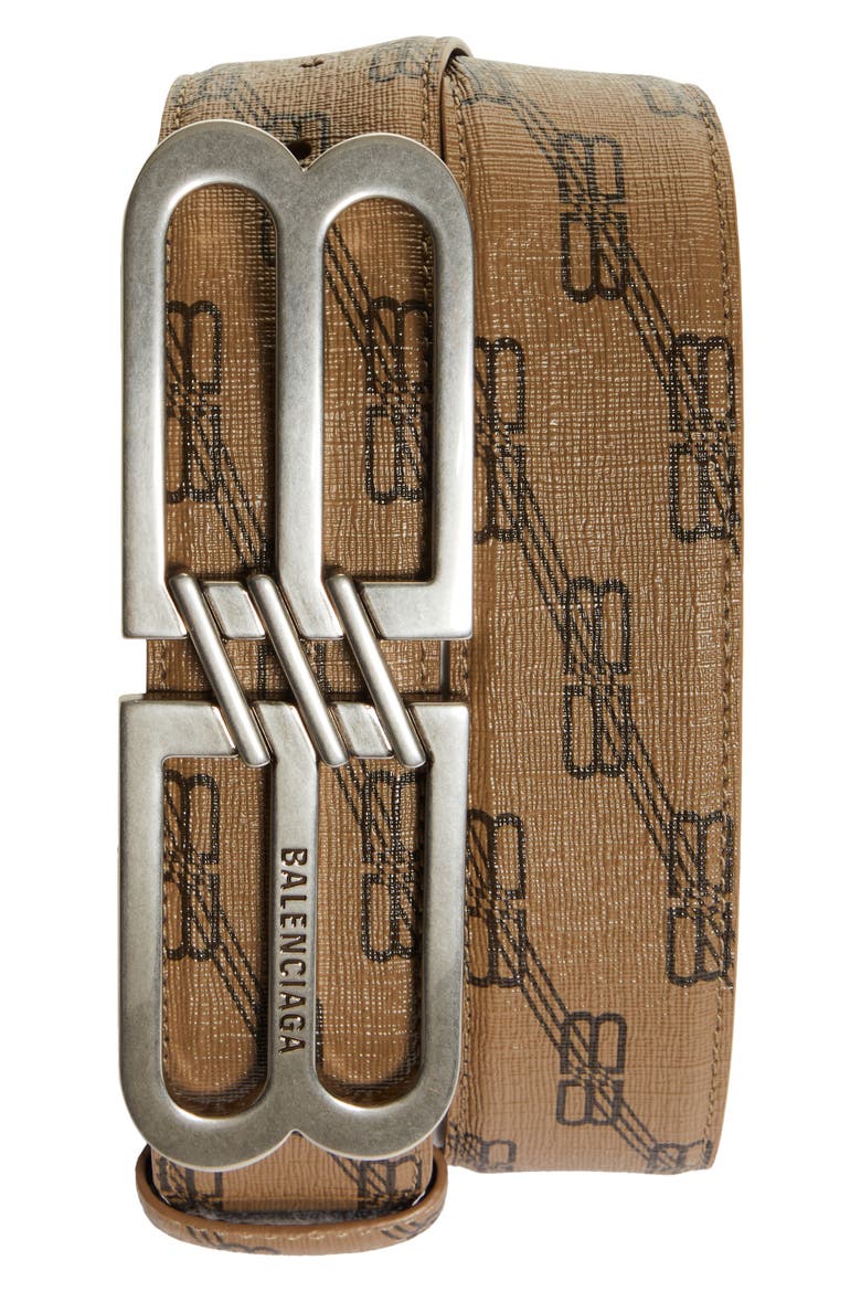 BB Logo Belt, Main, color, BEIGE/ BROWN