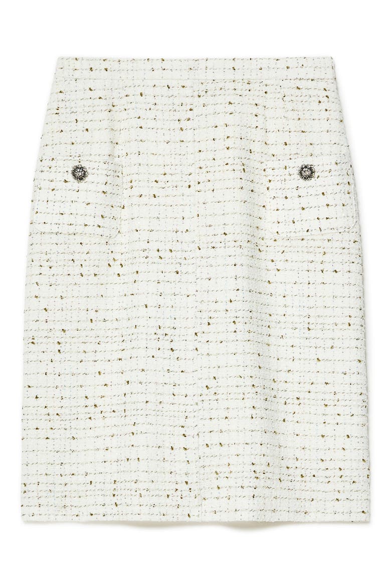 Tundra Bouclé Midi Skirt, Alternate, color, WHITE
