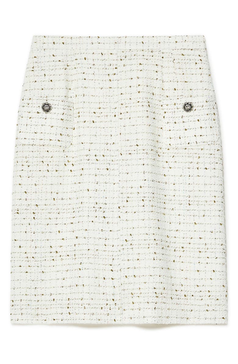 Marina Rinaldi Tundra Bouclé Midi Skirt, Alternate, color, White