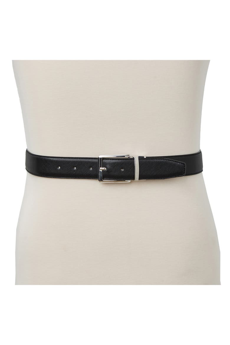 Luca Leather Belt, Alternate, color, BLACK/ COGNAC