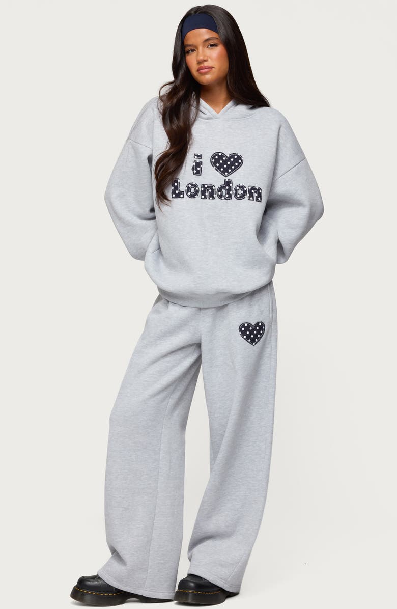 EDIKTED I Heart London Sweatpants, Alternate, color, Gray-Melange