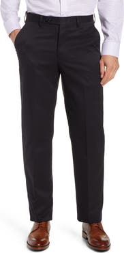 Berle Classic Fit Flat Front Microfiber Performance Dress Pants