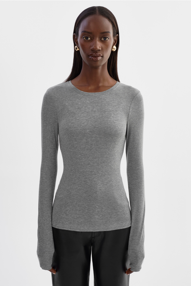 Medora | Long Sleeve Top, Alternate, color, Heather Grey