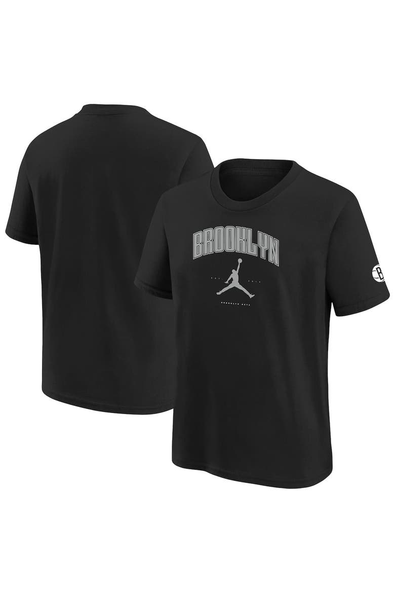 Youth Jordan Brand Black Brooklyn Nets Essential Cities T-Shirt, Main, color, Black