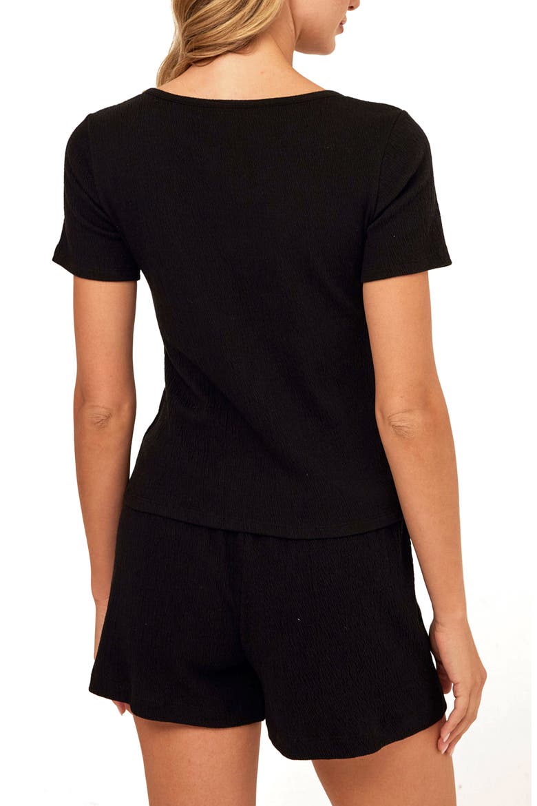 Jamila Smocked Square Neck Top, Alternate, color, BLACK