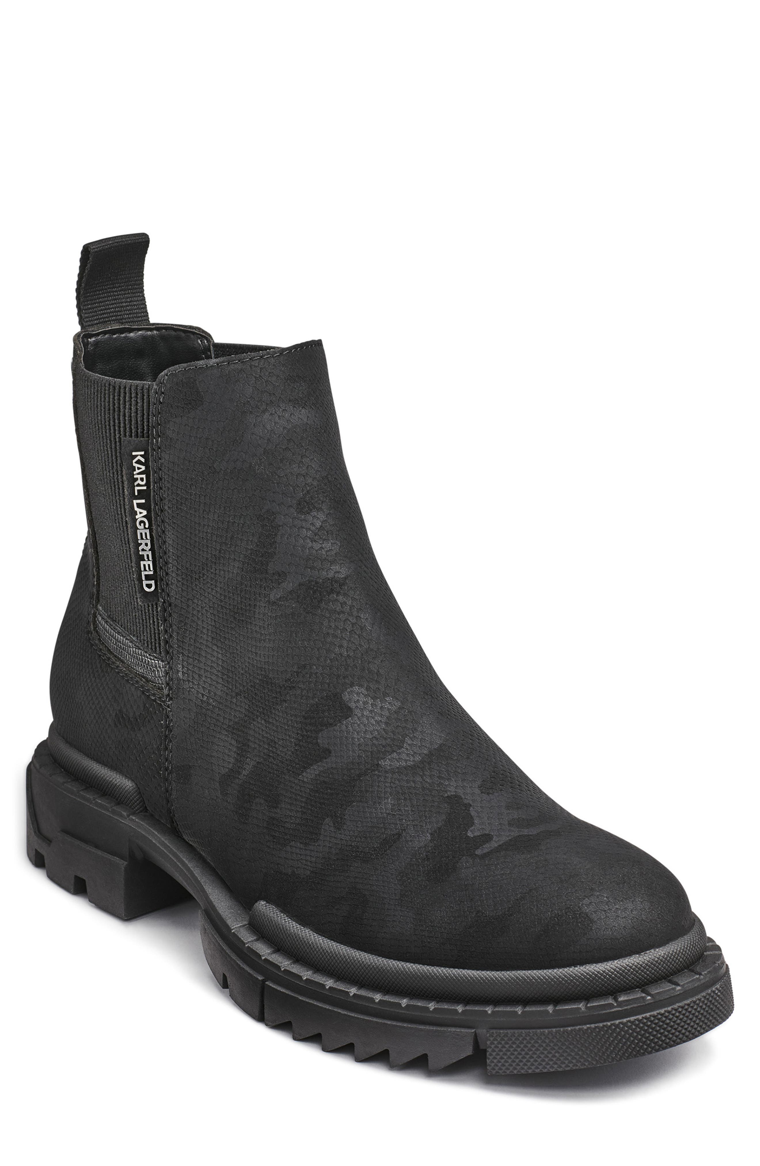 KARL LAGERFELD PARIS Camo Jacquard Chelsea Boot