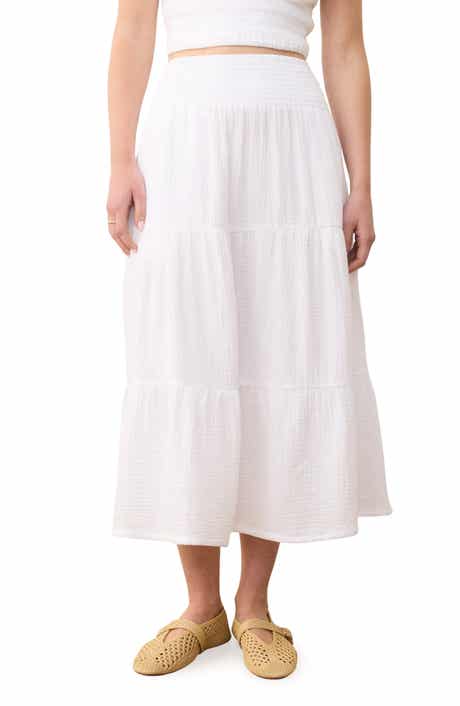 Marine Layer Corinne Double Cloth Cotton Maxi Skirt