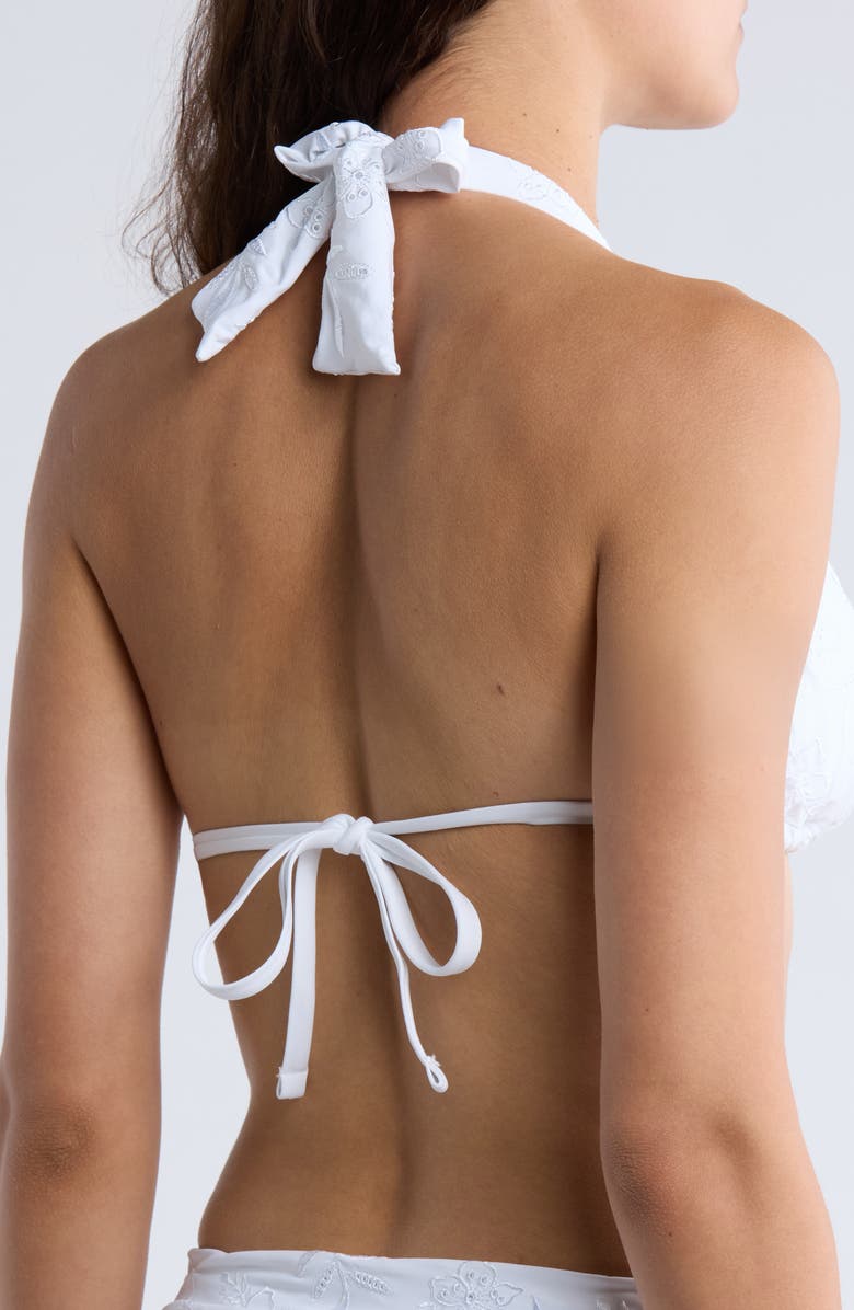 Tommy Bahama Eyelet Hideaway Halter Bikini Top, Alternate, color,