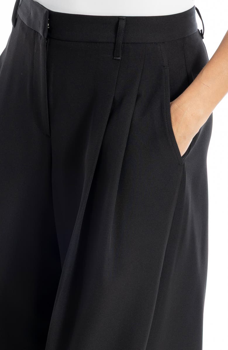 MAX STUDIO Pleated Culottes, Alternate, color, Black