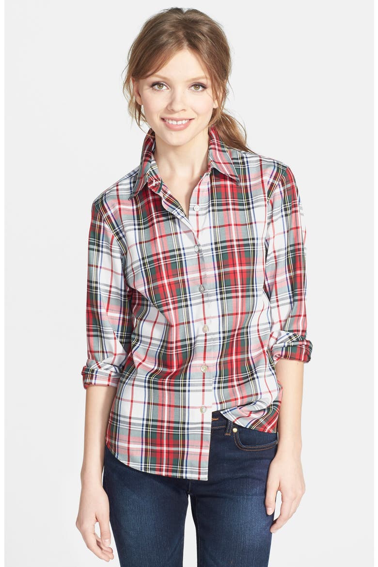 'Kilt Tartan' Shaped Shirt, Main, color, WHITE