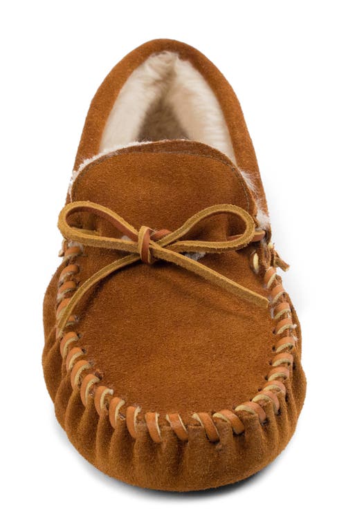 Minnetonka Faux Fur Lined Soft Sole Slipper In Brown