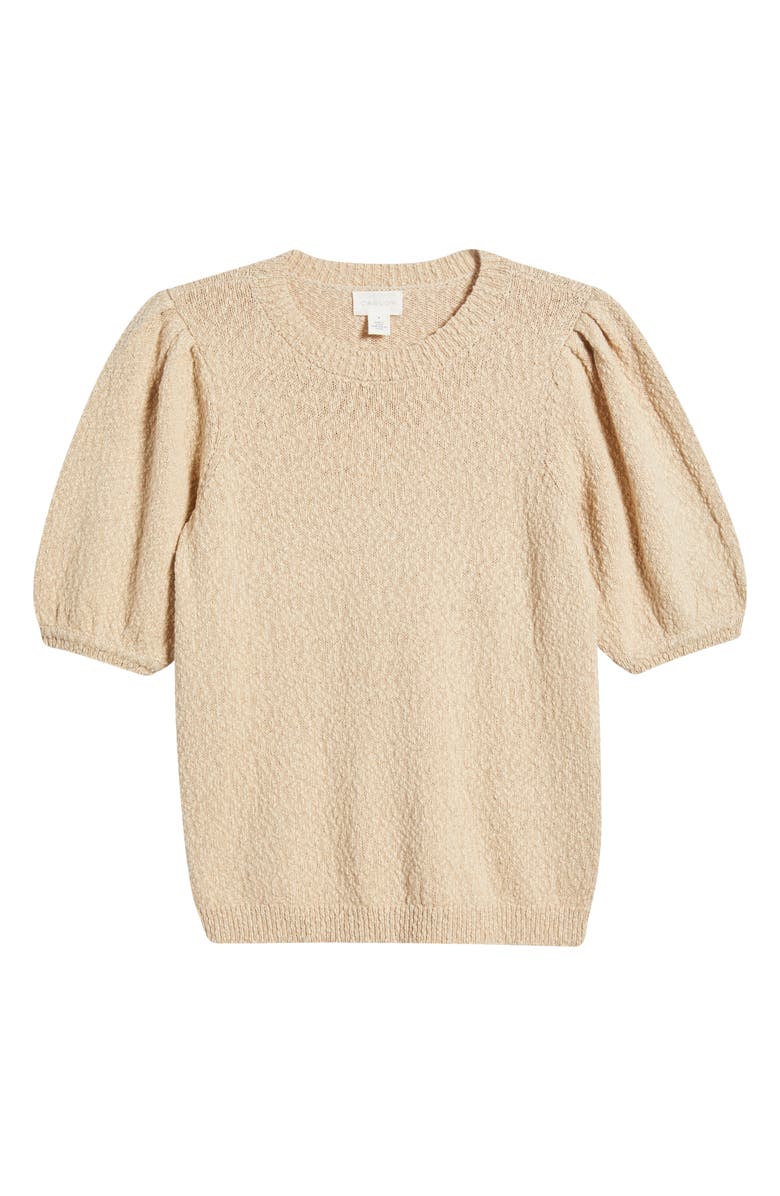 Caslon<sup>®</sup> Novelty Short Sleeve Cotton Sweater, Main, color, 