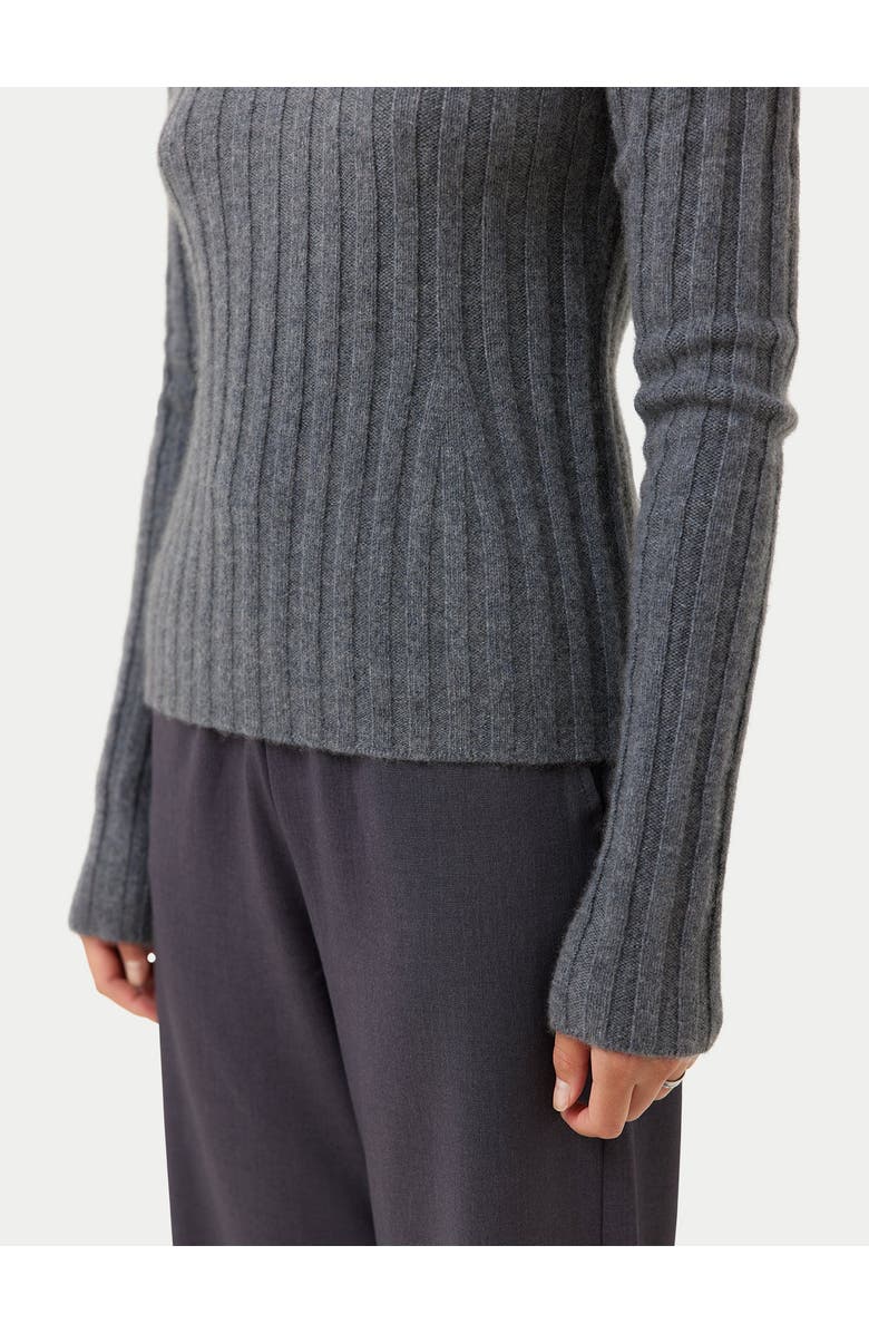 GOBI Mongolian Cashmere Cashmere Turn-Up Cuffs Sweater, Alternate, color, Stone Gray
