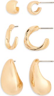 NORDSTROM RACK 3-Pack Assorted Hoop Earrings