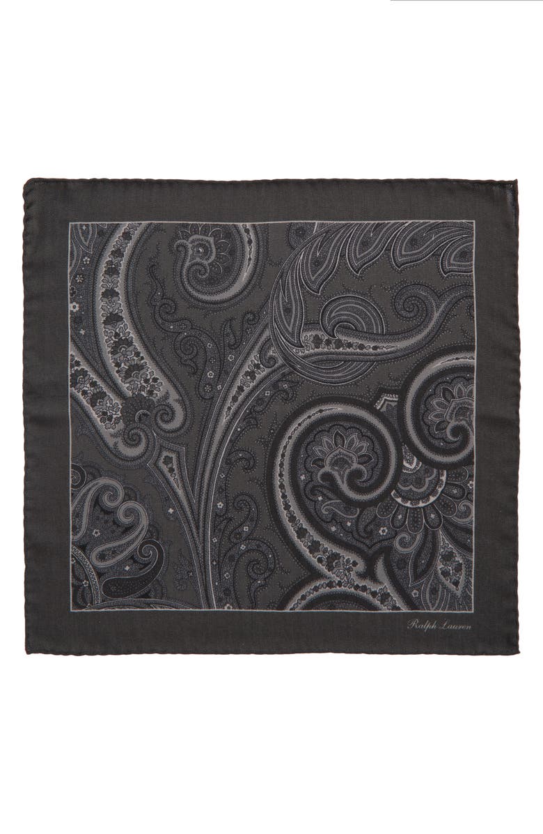 Ralph Lauren Purple Label Paisley Silk Pocket Square, Alternate, color, Multi