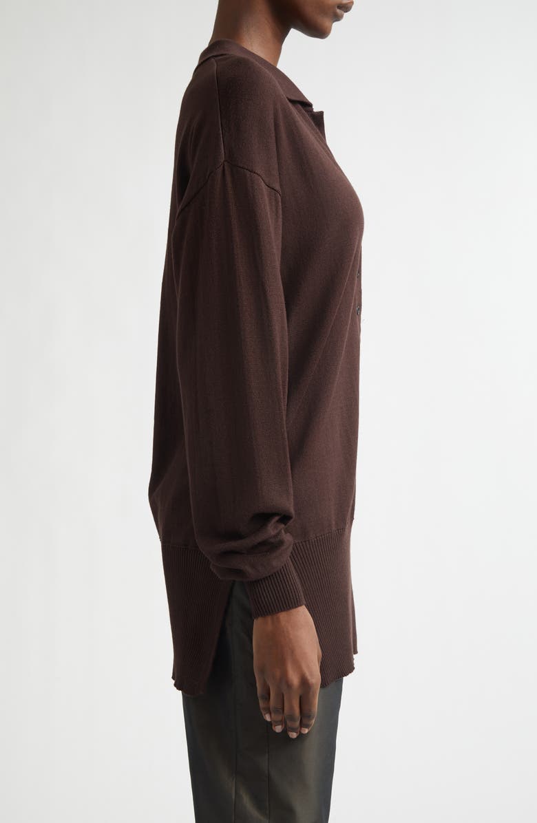 renaissance renaissance Marla Knit Polo, Alternate, color, Dark Brown