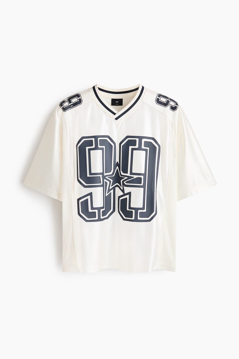 Loose Fit Printed Mesh T-shirt, Alternate, color, White/99