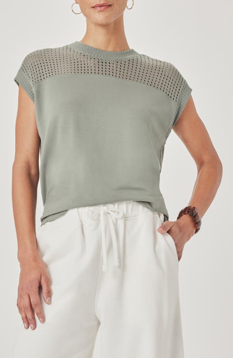 Jada Pointelle Cap Sleeve T-Shirt