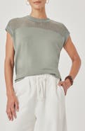Splendid Jada Pointelle Cap Sleeve T-Shirt