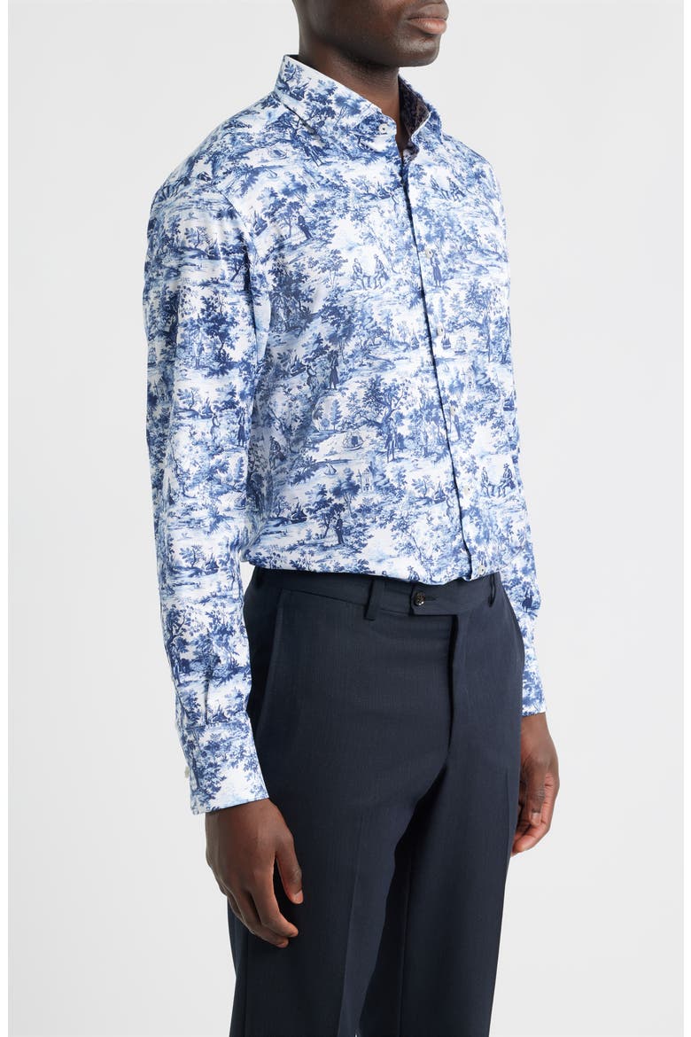 Modern Fit Toile Non-Iron Cotton Dress Shirt, Alternate, color, BLUE GREY
