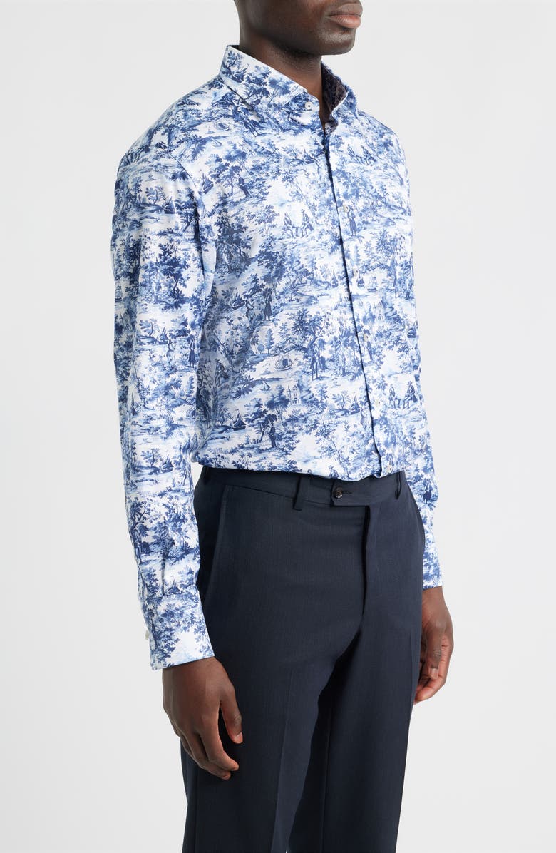 1863 by Eterna Modern Fit Toile Non-Iron Cotton Dress Shirt, Alternate, color, Blue Grey
