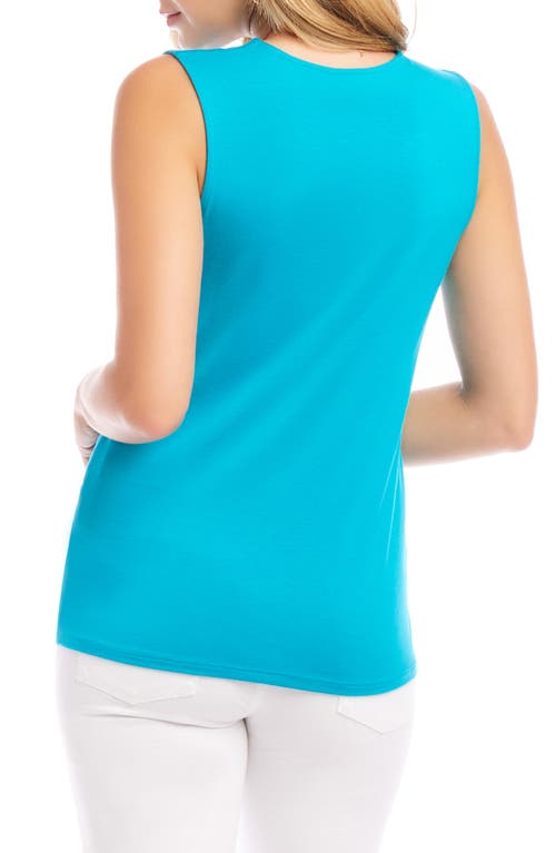 Shop Karen Kane Drape Side Tank In Teal