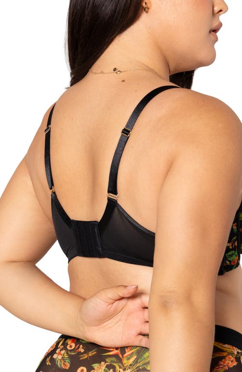 Curvy Couture Full Figure Mesh Underwire Bra In Brown