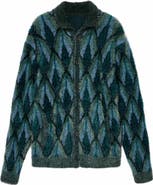 John Varvatos Fardella Abstract Fuzzy Cardigan