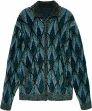 John Varvatos Fardella Abstract Fuzzy Cardigan