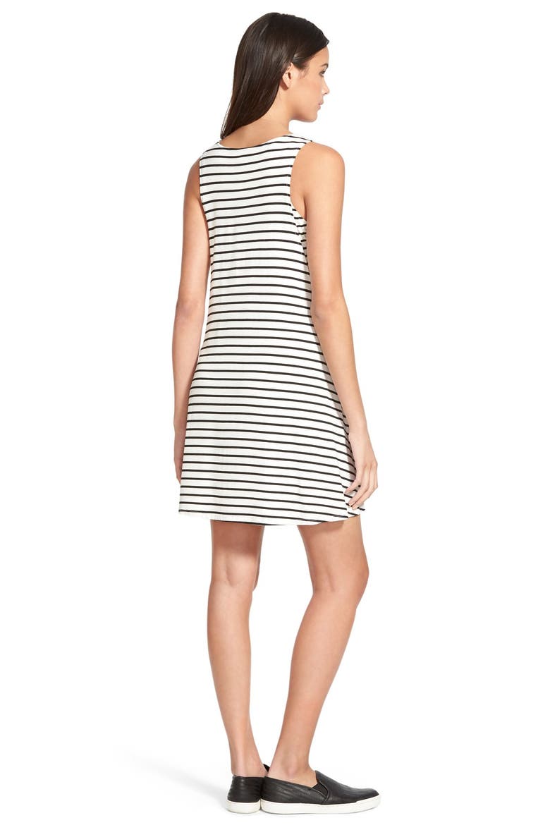 Stripe Swing Dress, Alternate, color, IVORY/BLACK STRIPE