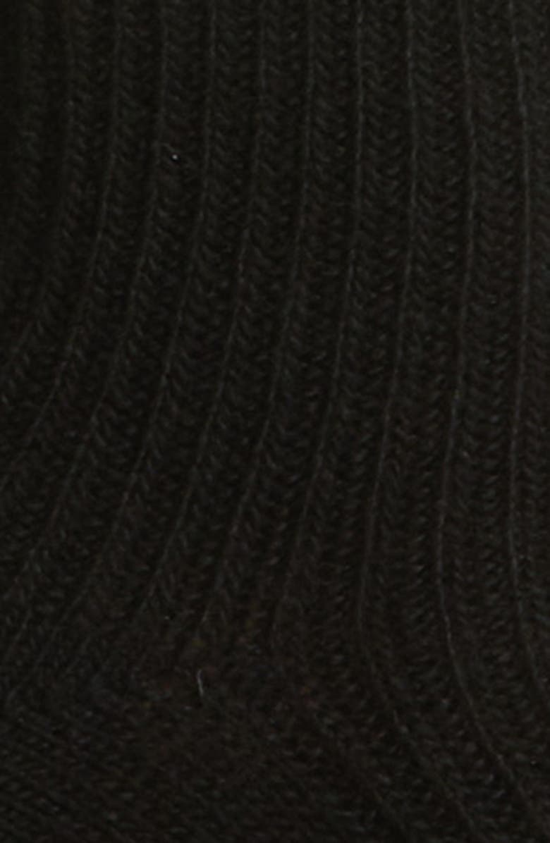 Oroblu Hilda Wool & Cashmere Blend Crew Socks, Alternate, color, Black