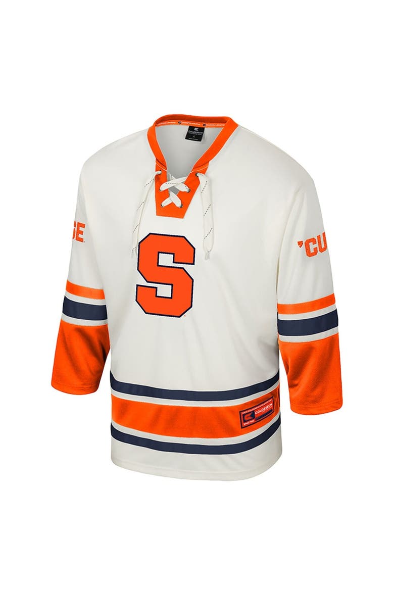 Men's Colosseum Cream Syracuse Orange Puck Proud Fashion Hockey Jersey, Alternate, color, Cream