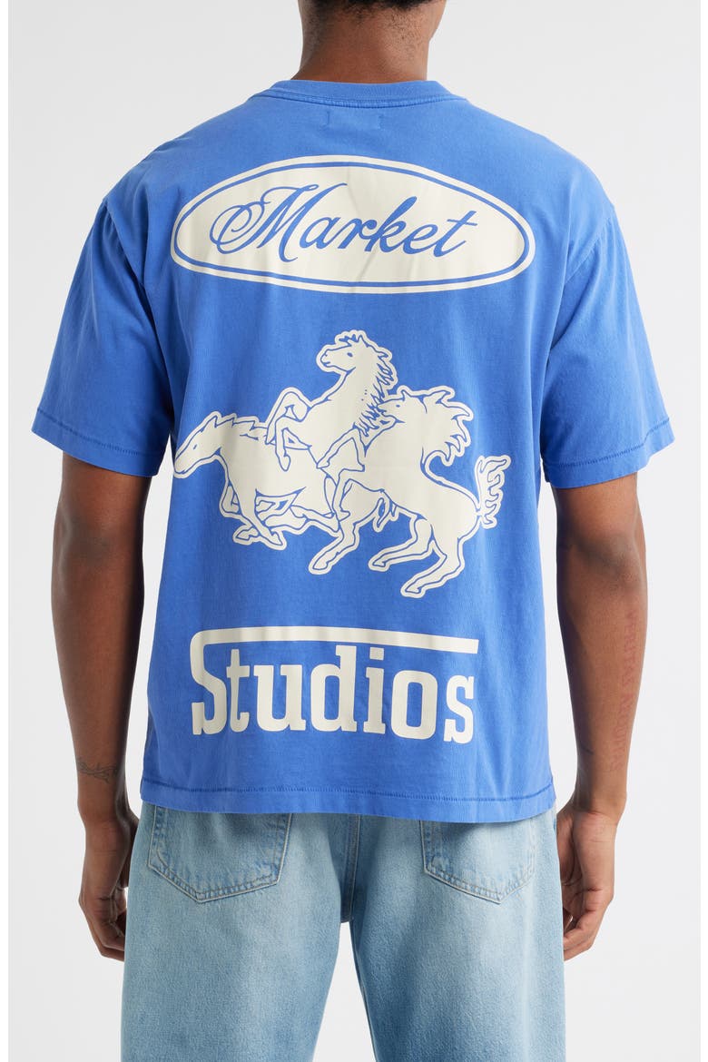 Stallion Cotton Graphic T-Shirt, Alternate, color, DAZZLING BLUE