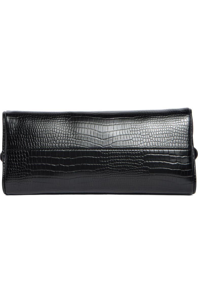 BCBG Croc-Embossed Top Handle Bag, Alternate, color, Black