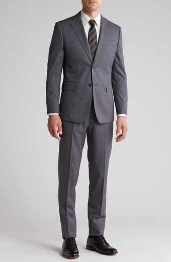 English Laundry Plaid Trim Fit Wool Blend Two-Piece Suit
