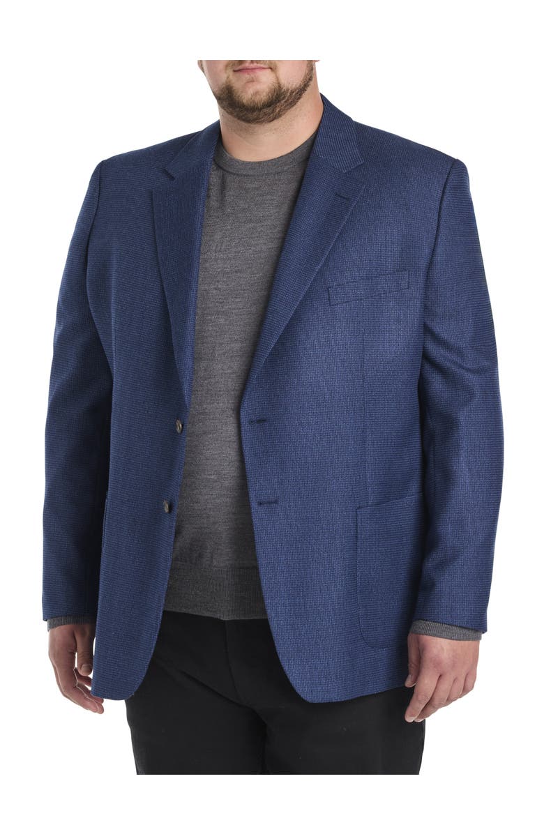 JV Reflex Big & Tall Mini Check Sport Coat, Main, color, Navy