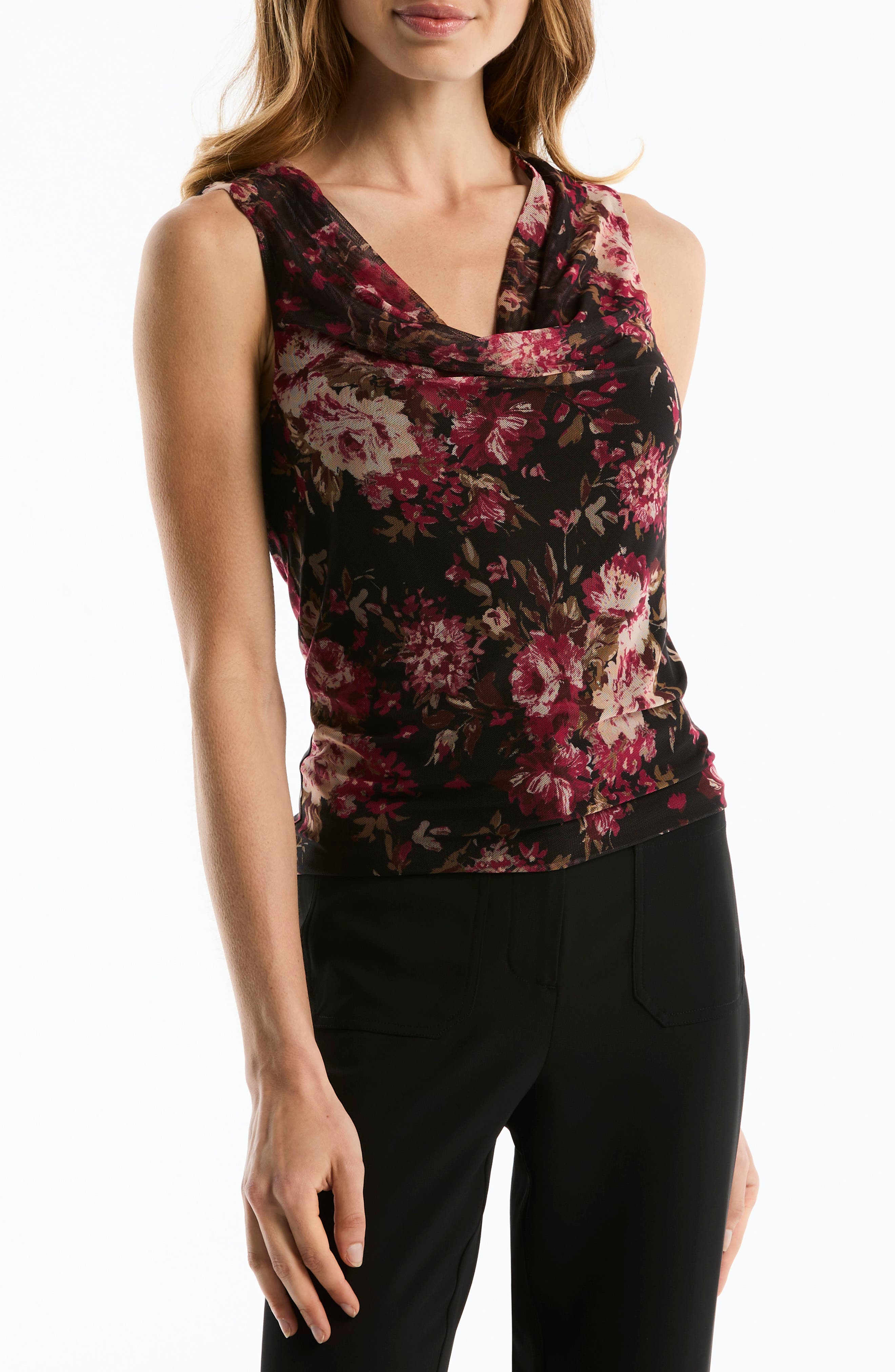 Laundry by Shelli Segal Cowl Neck Sleeveless Top